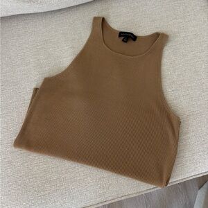 BR Tan Knit High Neck Tank Top